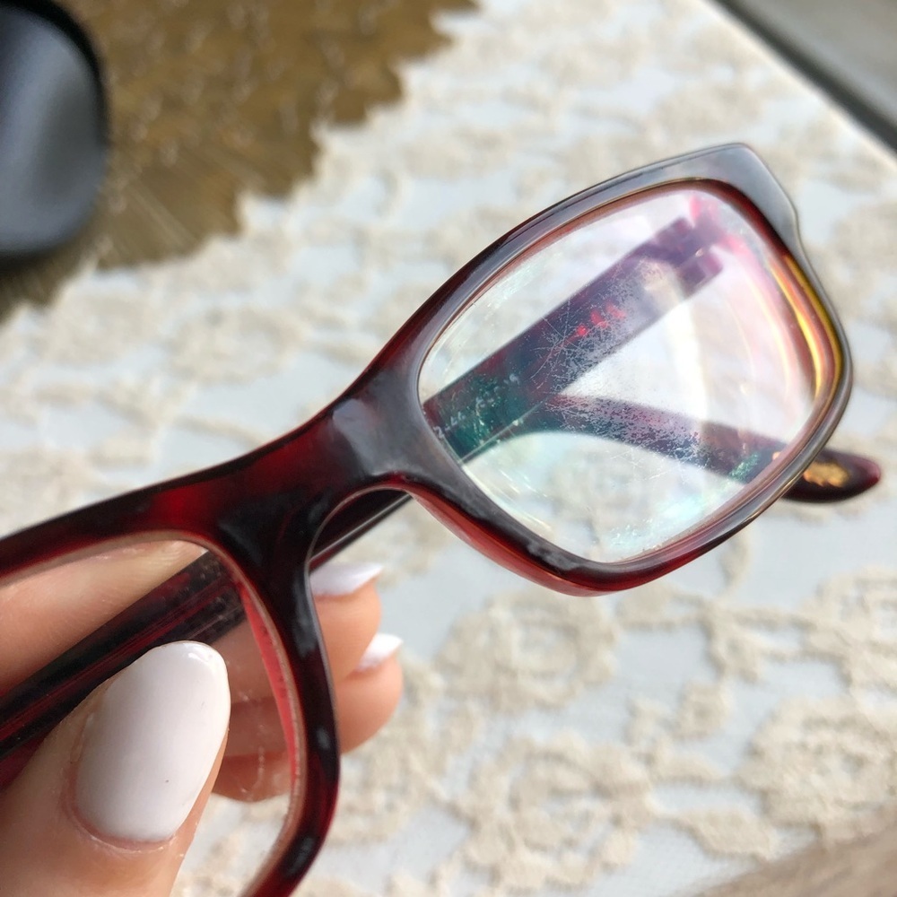 Ray Ban Red and Black Eyeglasses - Picture 7 of 8